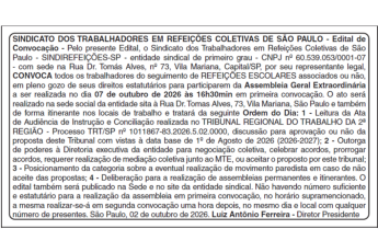 Assembleia Geral - Refeição Escolar