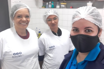 SindiRefeições SP em visita aos trabalhadores da Empresa Ki Delícia na unidade E.E. Antoine de Saint Exupéry.