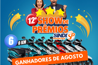 12º Show de Prêmios 2025: Sorteio realizado em agosto de 2025   