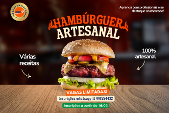 Inscrições abertas para novo curso: Módulo Hambúrguer Artesanal